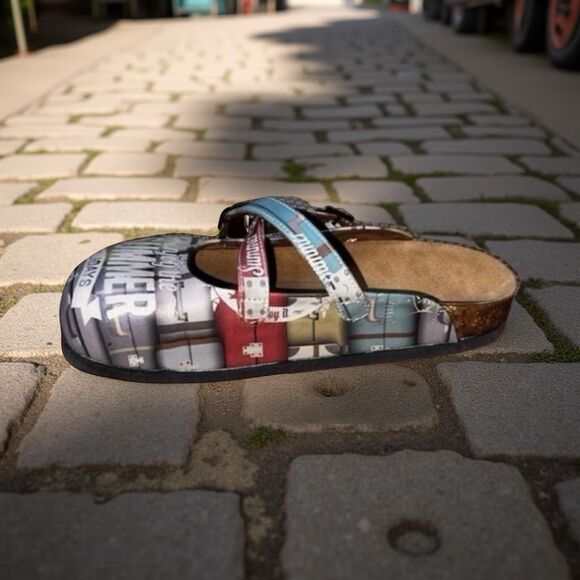 NWOB Summer Holidays Cork Insole Clog Mary Jane Sandals Size 38 US 7.5 - Picture 3 of 8